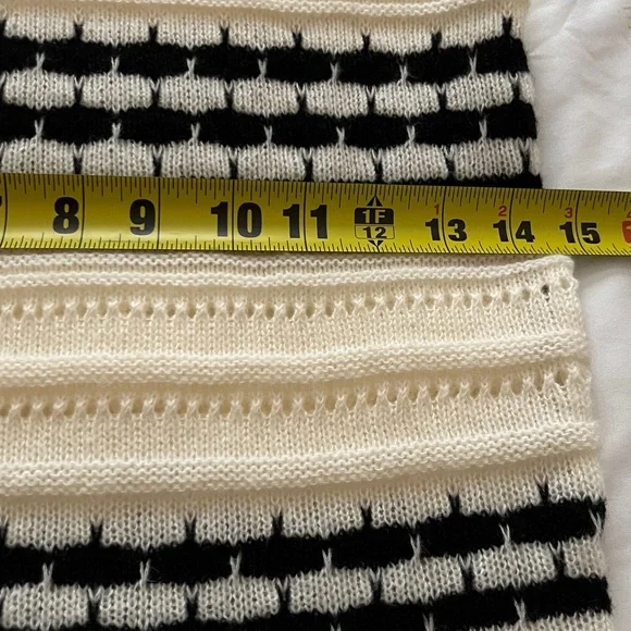 SHEIN Cream and Black Striped Crochet Midi Dress - Picture 13 of 15